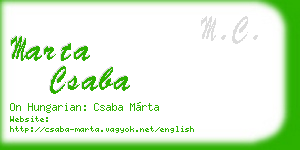 marta csaba business card